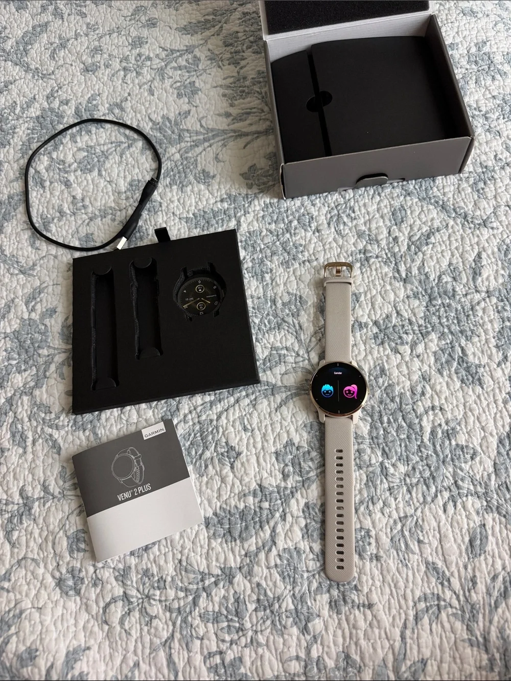 garmin Venu 2 Plus Smartwatch - Light Sand/Gold